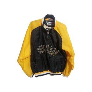 Vintage CHALK LINE Pittsburgh Steelers NFL Pullover Jacket Black‎ Yellow Large